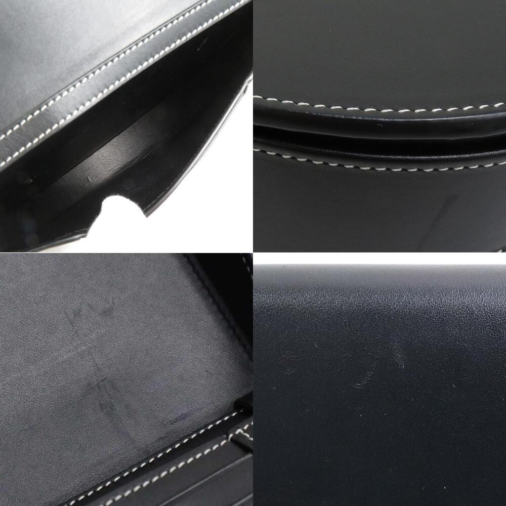 Loewe Crossbody Shoulder Bag Heel Leather Black Silver - Picture 3 of 5